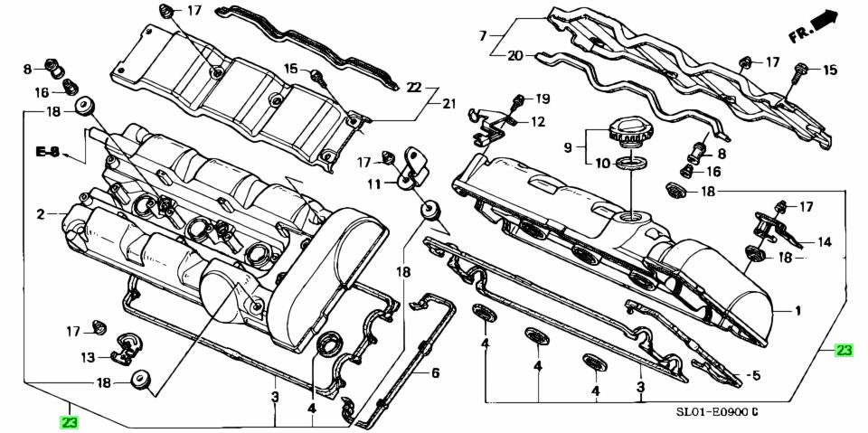 OEM NSX Valve Cover Gasket Kit
