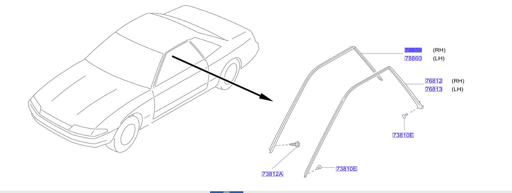 R32 Coupe Window Retainer Kit