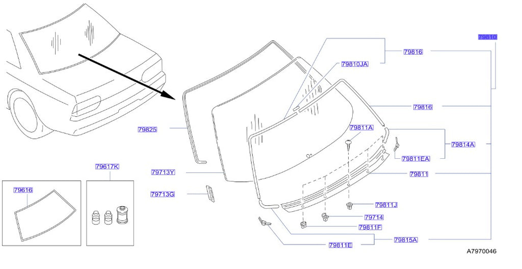 R32 Rear Windshield Moulding Kit