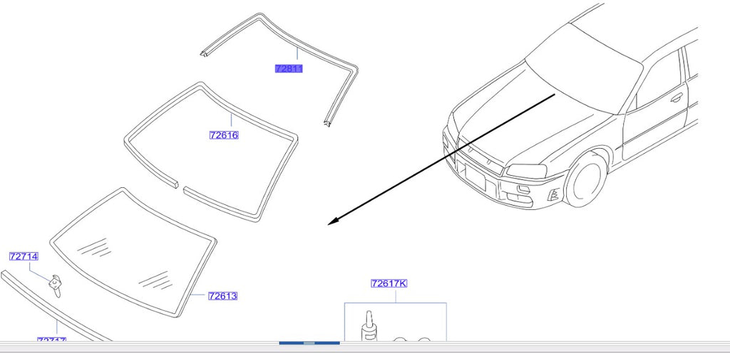 R34 Front Windshield Moulding