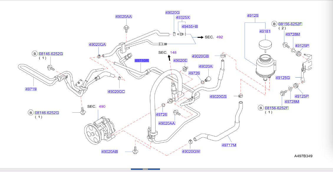 ER34 Power Steering Pressure Hose