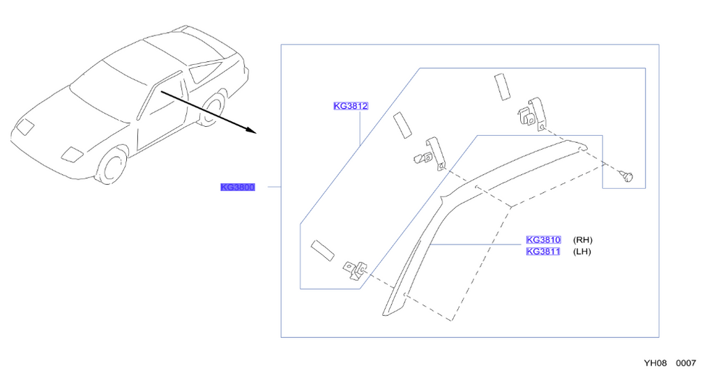 180SX OEM Window Rain Visors